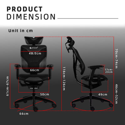 (Free installation) GTChair GR-V7-X PU Leather/Y Frame Ergonomic Gaming Chair/Office Chair with Adjustment - GTC-GC-V7X