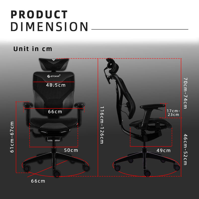 (Free installation) GTChair GR-V7-X PU Leather/Y Frame Ergonomic Gaming Chair/Office Chair with Adjustment - GTC-GC-V7X