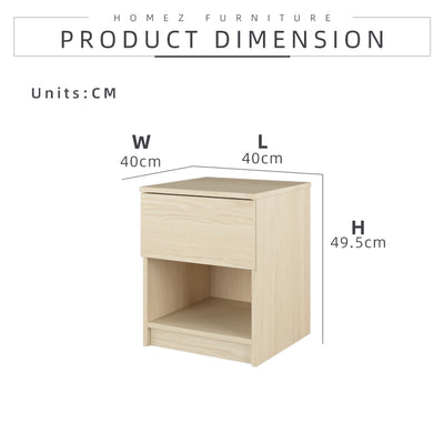 1.5FT Side Table With 1 Drawer and 1 Open Storage Shelf - HMZ-FN-ST-7005