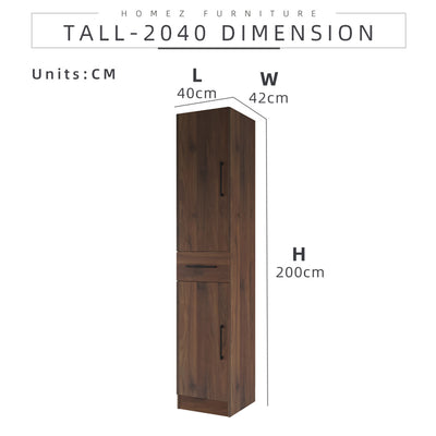 Ventura Series Kitchen Cabinets Tall Unit  / Kitchen Storage - HMZ-KTC-MFC2040-WN