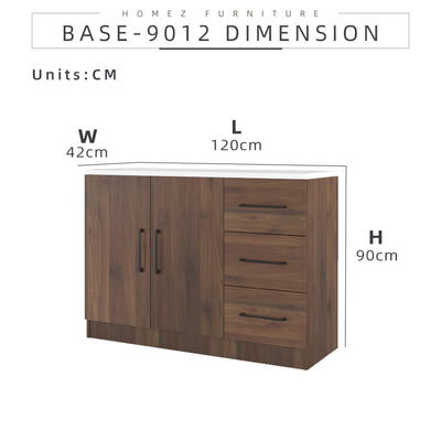 Ventura Series Kitchen Cabinets Base Unit  / Kitchen Storage - HMZ-KBC-MFC9012-WN