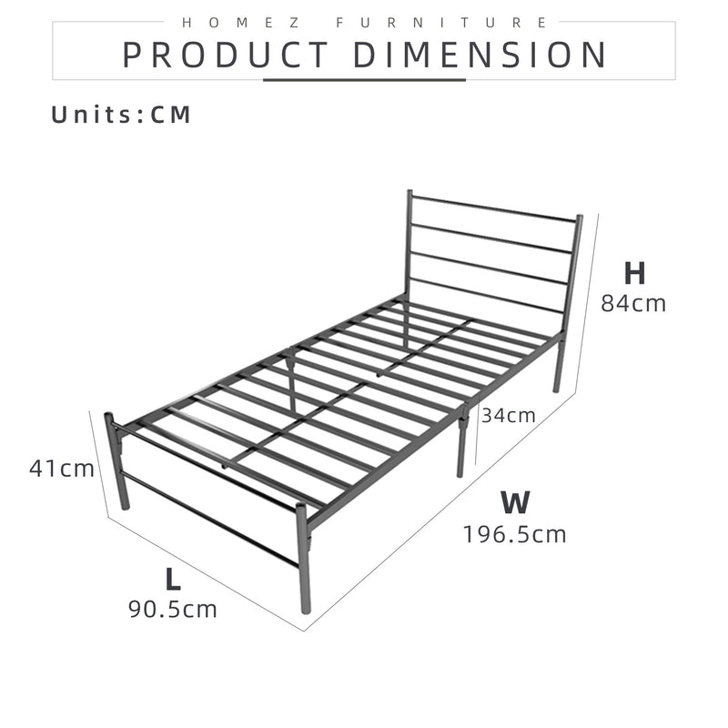 Powder Coat Metal Super Base Bed Frame - HMZ-FYGSB Single Size