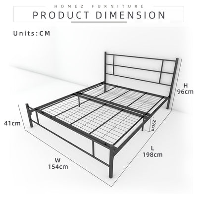 3V Powder Coat Metal Queen Size Bed Frame - ED902F