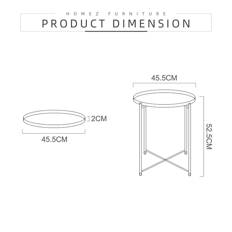 Tray Table Removable Tray Top / Side Table / Coffee Table - 45.5cm x 52.5cm