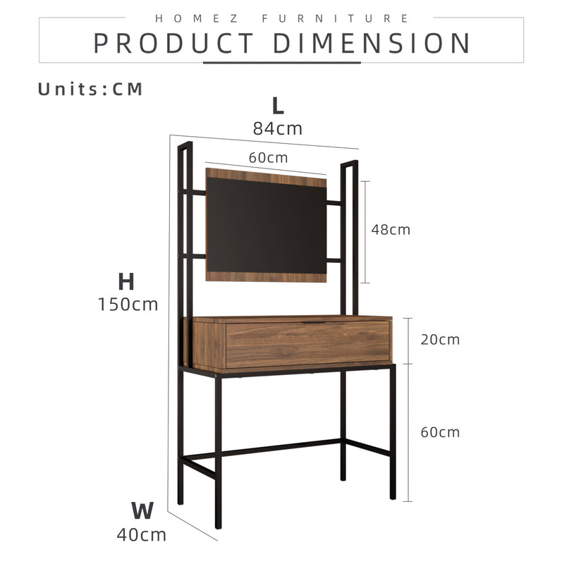 3FT Noble Dressing Table Modernist Design With Mirror Makeup Table - HMZ-FN-DT-NB005-CN