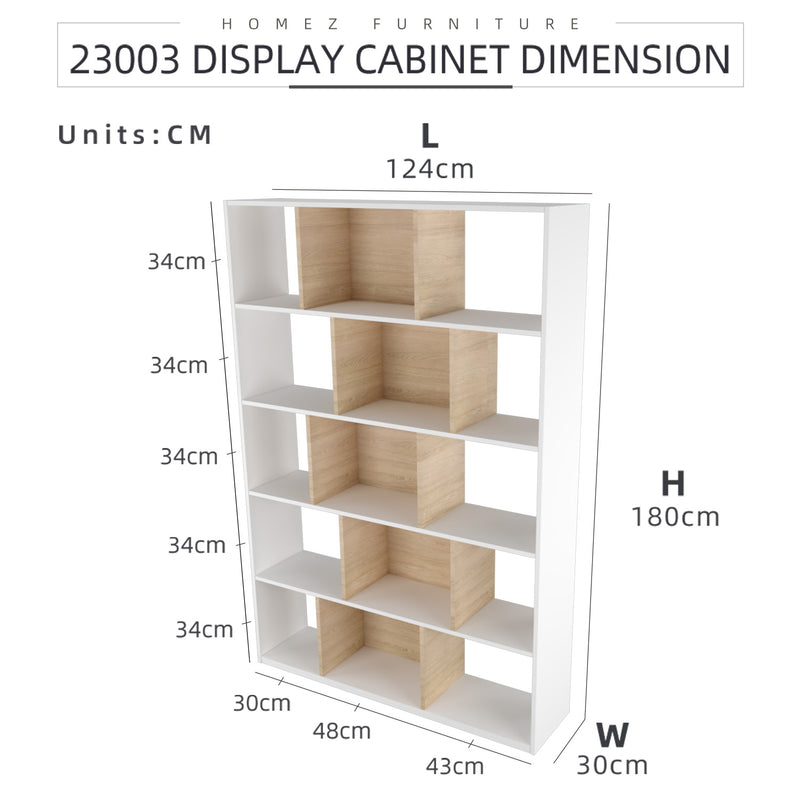 (Self-assembly) 4FT Simona Series Display Cabinet / Divider / Book Shelf/ Storage Cabinet - HMZ-FN-DC-23003-WT