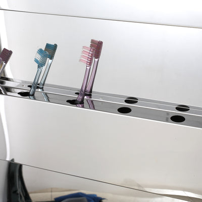 Bathroom Mirror Cabinet 100% Stainless Steel - L400 x W140 x H600mm - HMZ-BR-MC-7025R