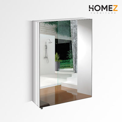 Bathroom Mirror Cabinet 100% Stainless Steel - L400 x W140 x H600mm - HMZ-BR-MC-7025R