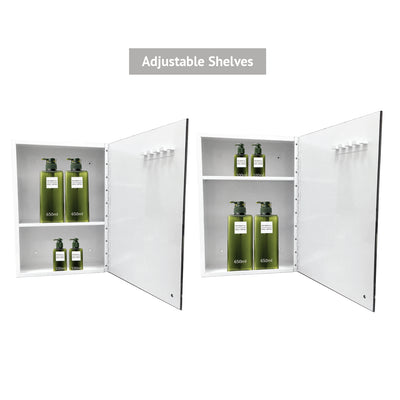 Bathroom Mirror Cabinet HMZ-BR-MC-WA7022R Powder Coat Finish - L350 x W125 x H500mm