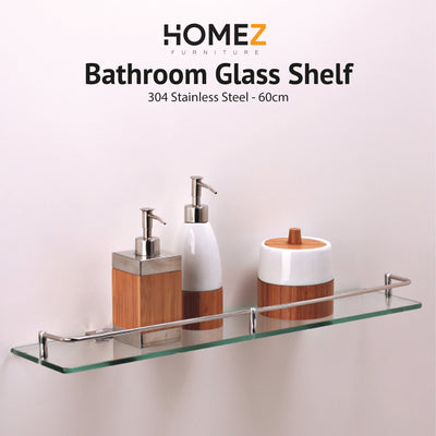 60CM Bathroom Glass Shelf - HMZ-BRGS-LY8805-60