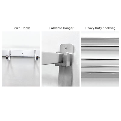 60CM Bathroom Foldable Towel Rack Shelf HMZ-BRTR-LY9806-60 Aluminium Tower Bar