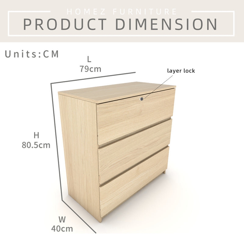 Big Size (H105cm) Homez Chest Drawer with 4 Layer Drawer Storage-3 ft -HMZ-FN-CD-7001