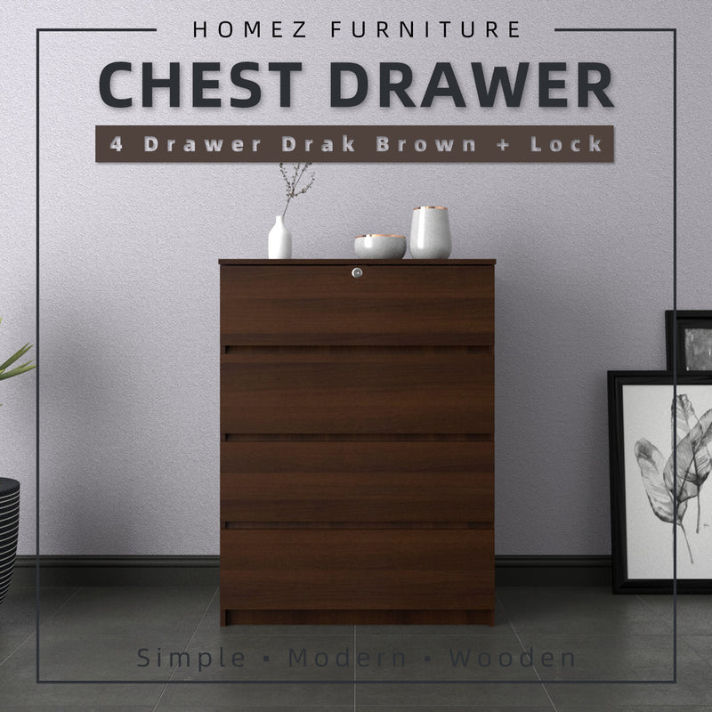 Big Size (H105cm) Homez Chest Drawer with 4 Layer Drawer Storage-3 ft -HMZ-FN-CD-7001