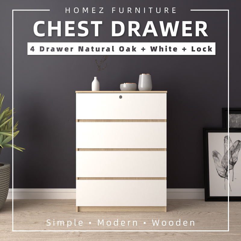 Big Size (H105cm) Homez Chest Drawer with 4 Layer Drawer Storage-3 ft -HMZ-FN-CD-7001