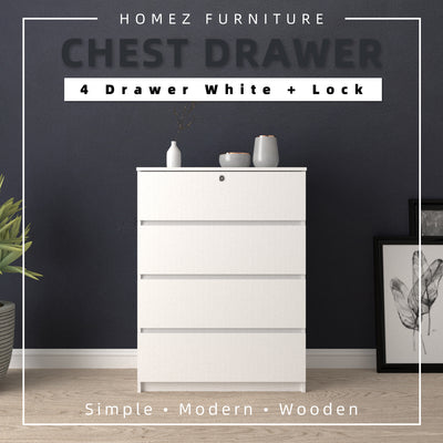 Big Size (H105cm) Homez Chest Drawer with 4 Layer Drawer Storage-3 ft -HMZ-FN-CD-7001