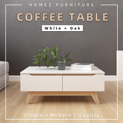 3.5FT Simona Series Coffee Table Modernist Design - HMZ-FN-CT-1396-WT