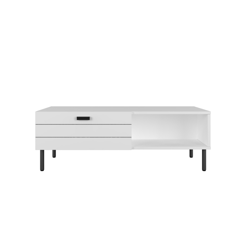 (Self-assembly) 3.5FT Jasmine Series Coffee Table with Metal Leg - HMZ-FN-CT-J1100-WT