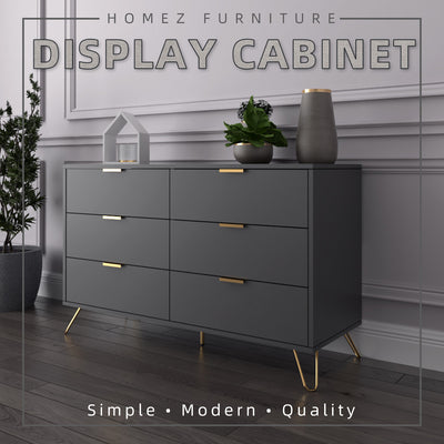 [Free Installation] 4FT Stellate Series Display Cabinet with Metal Leg - DC-7540-DGY