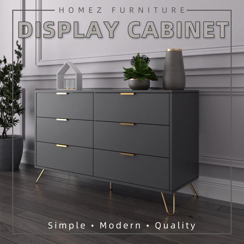 [Free Installation] 4FT Stellate Series Display Cabinet with Metal Leg - DC-7540-DGY