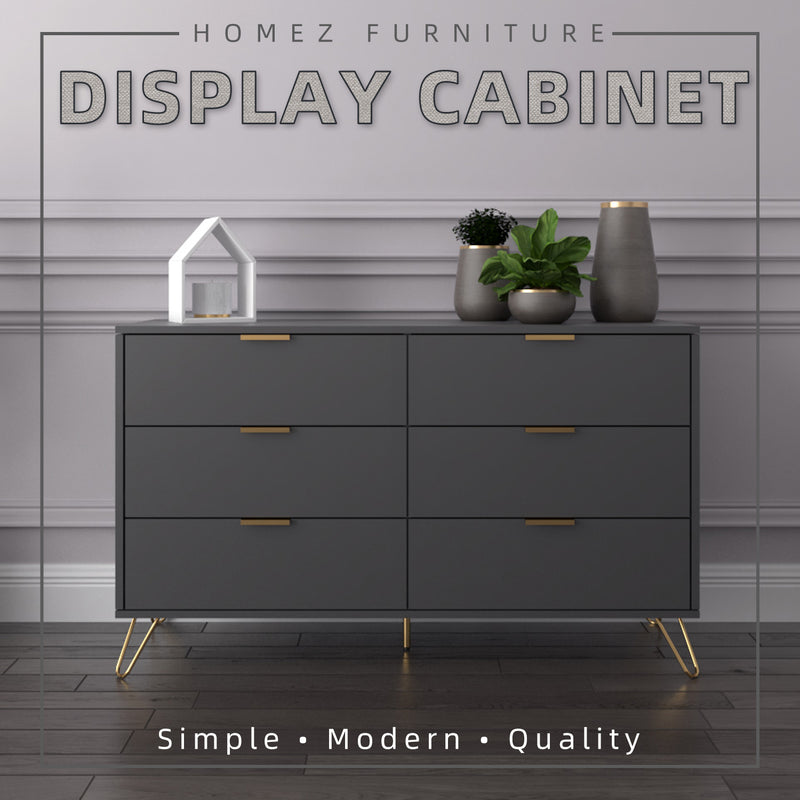 [Free Installation] 4FT Stellate Series Display Cabinet with Metal Leg - DC-7540-DGY