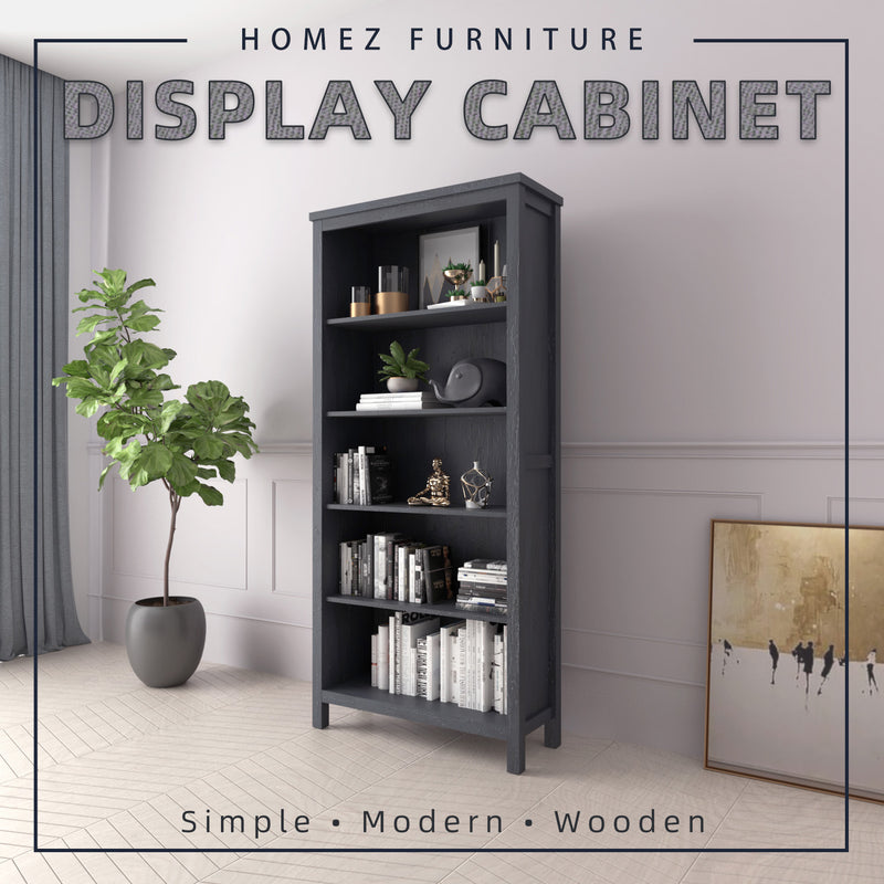 (Self-assembly) 3FT Akara Series Display Cabinet with Plastic Wood Leg  - HMZ-FN-DC-A1960-DG