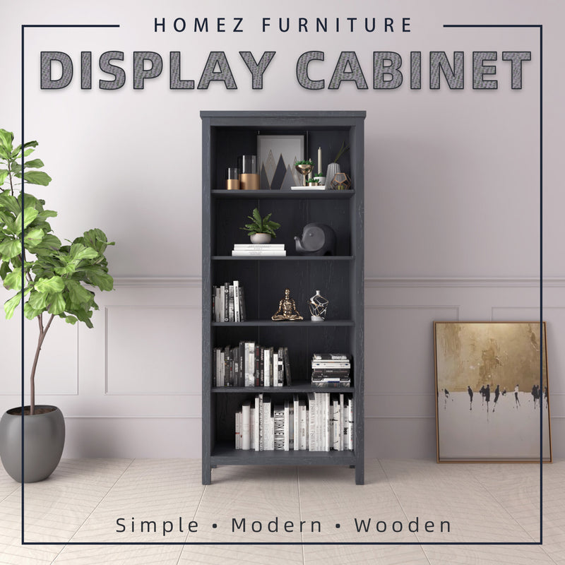 (Self-assembly) 3FT Akara Series Display Cabinet with Plastic Wood Leg  - HMZ-FN-DC-A1960-DG