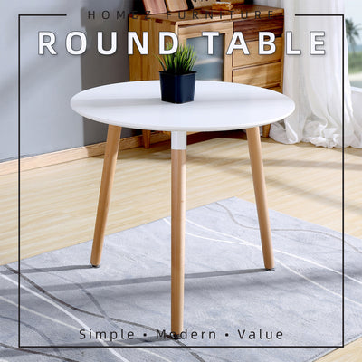 80CM Round Table Modern Dining Table / Writing Table - HMZ-FN-DT-T80(8075)+HMZ-DC-A304B
