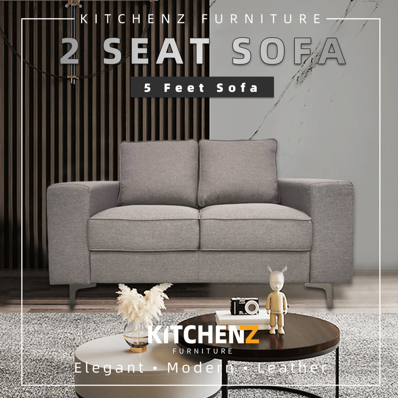 5FT Modern / Simple / Linen Fabric 2 Seater Sofa / Grey / Blue / Clay - HMZ-FN-SF-AE2656-2S
