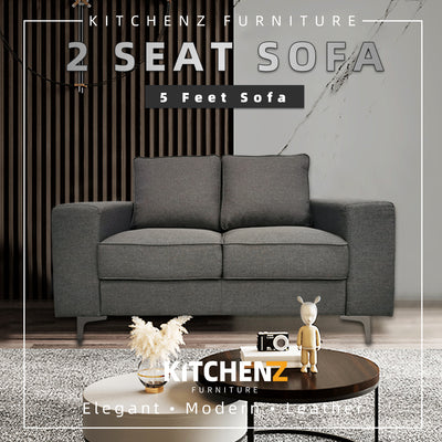 5FT Modern / Simple / Linen Fabric 2 Seater Sofa / Grey / Blue / Clay - HMZ-FN-SF-AE2656-2S