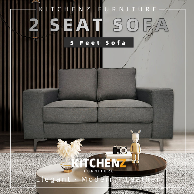 5FT Modern / Simple / Linen Fabric 2 Seater Sofa / Grey / Blue / Clay - HMZ-FN-SF-AE2656-2S