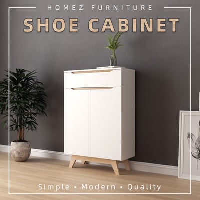 [Free Installation] 3FT Simona Series Shoe Cabinet Modernist Design Shoe Rack  - HMZ-FN-SR-1186-WT