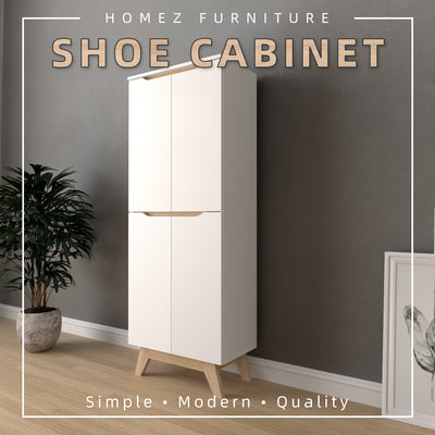 Simona Series Shoe Cabinet Modernist Design Shoe Rack - HMZ-FN-SR-1660-WT