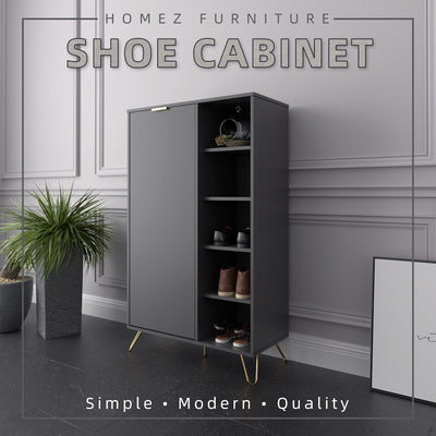 (Self-assembly) 3FT Stellate Series Shoe Cabinet with Metal Leg - SR-1881-DGY