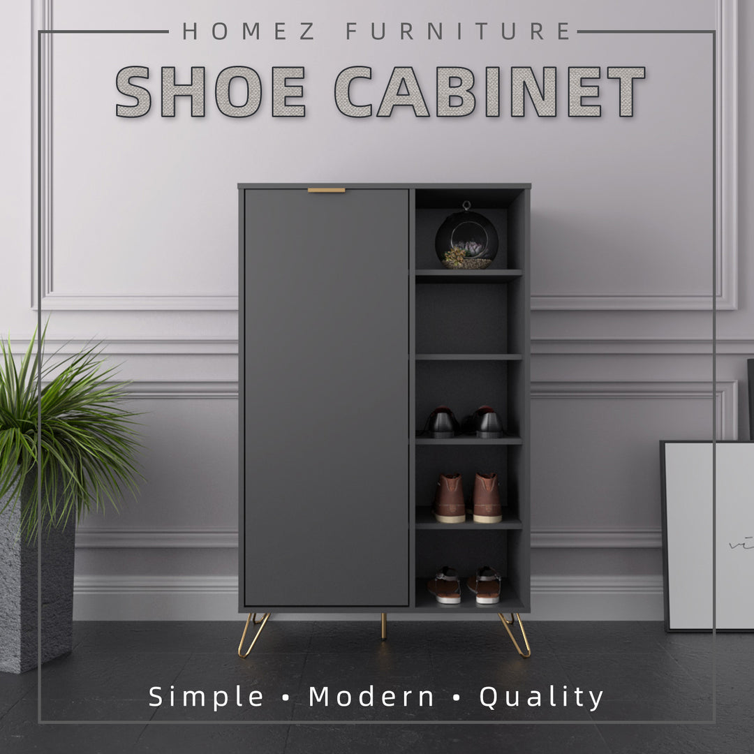 Self-assembly) 3FT Stellate Series Shoe Cabinet with Metal Leg