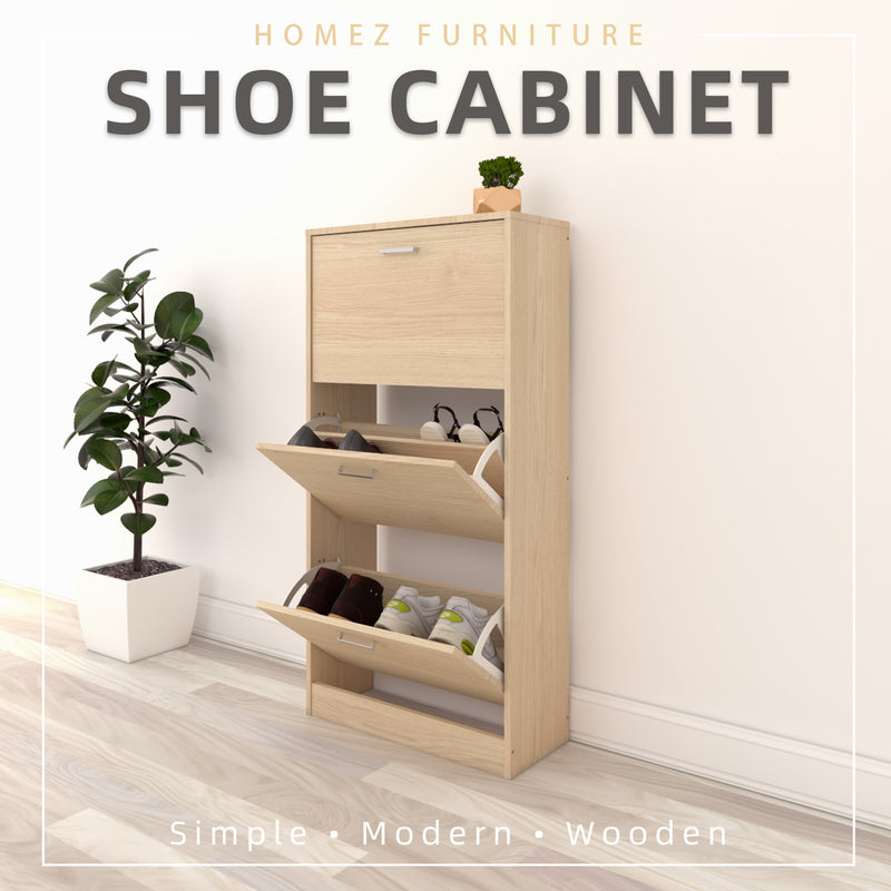 (Self-assembly) Shoe Rack Cabinet HMZ-FN-SR-3001 Premium Wooden Shoe Cabinet