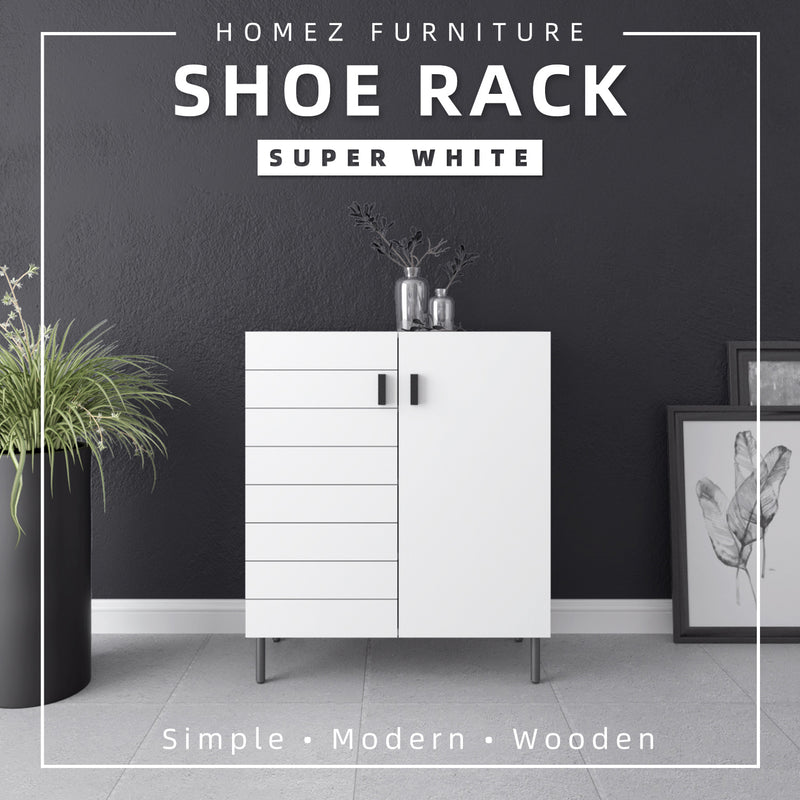 (Self-assembly) 2.5FT Jasmine Series Shoe Cabinet - HMZ-FN-SR-J0802-WT