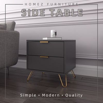 2FT Stellate Series Modern Design Side Table With Metal Leg - ST-4842-DGY