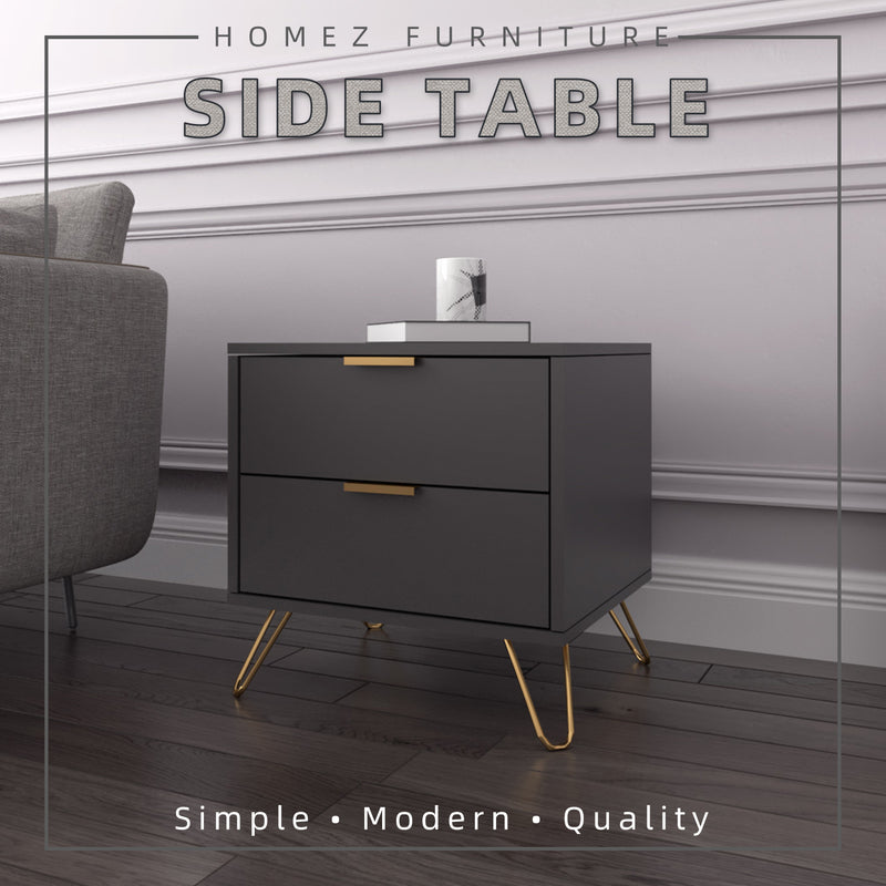 2FT Stellate Series Modern Design Side Table With Metal Leg - ST-4842-DGY
