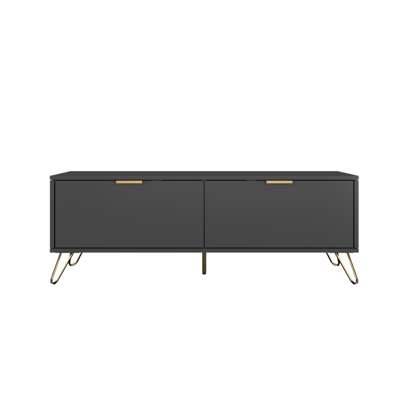(Self-assembly) 4FT Stellate Series Tv Cabinet Modern Design Tv Rack / Console with Metal Leg - TC-1200-DGY