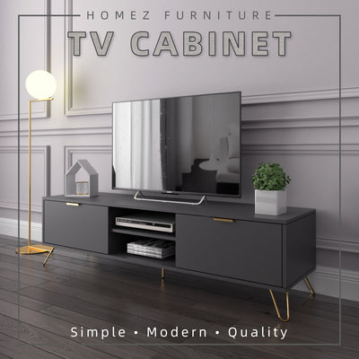 (Self-assembly) 6FT Stellate Series Tv Cabinet/ Console with Metal Leg - TC-1600-DGY
