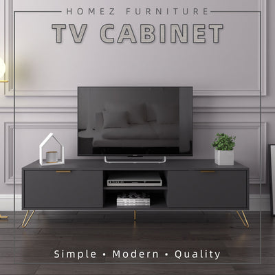(Self-assembly) 6FT Stellate Series Tv Cabinet/ Console with Metal Leg - TC-1600-DGY