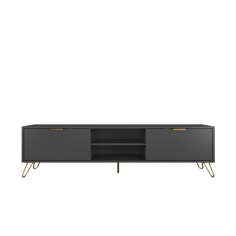 (Self-assembly) 6FT Stellate Series Tv Cabinet/ Console with Metal Leg - TC-1600-DGY