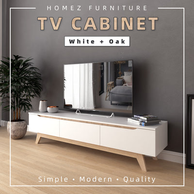 6FT Simona Series Tv Cabinet Modernist Design - HMZ-FN-TC-2224-WT