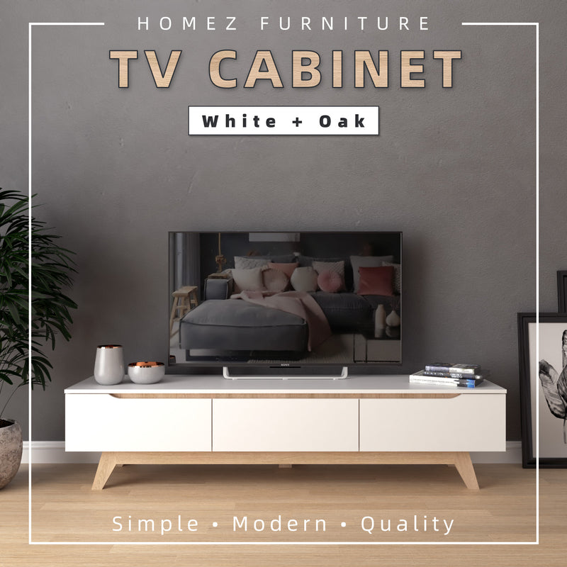 6FT Simona Series Tv Cabinet Modernist Design - HMZ-FN-TC-2224-WT
