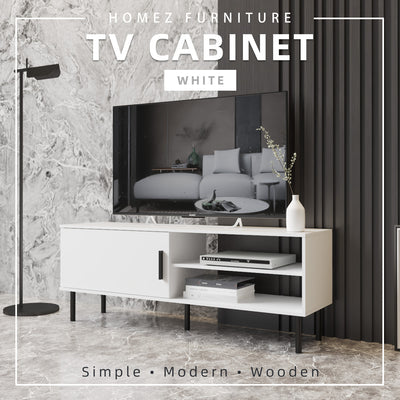 4FT LEGEND TV Cabinet with PVC Leg White Colour Modernist Design - HMZ-FN-TC-5914-WT