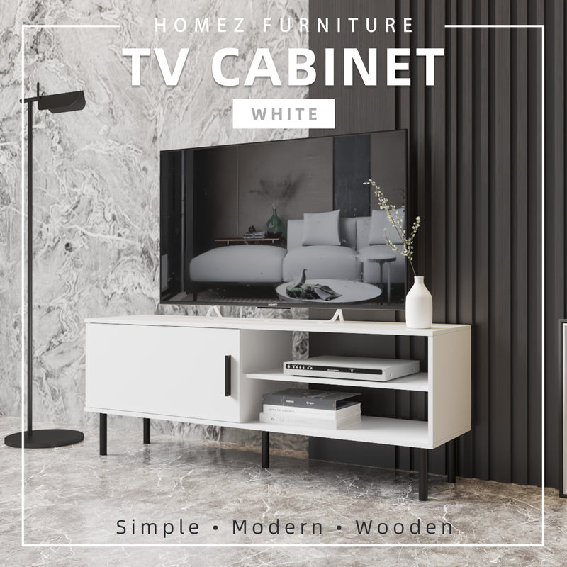 4FT LEGEND TV Cabinet with PVC Leg White Colour Modernist Design - HMZ-FN-TC-5914-WT