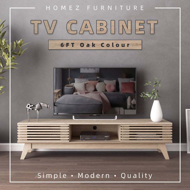 6FT Aoki Series TV Cabinet / Console /  Wood Leg - HMZ-FN-TC-E2252-OAK