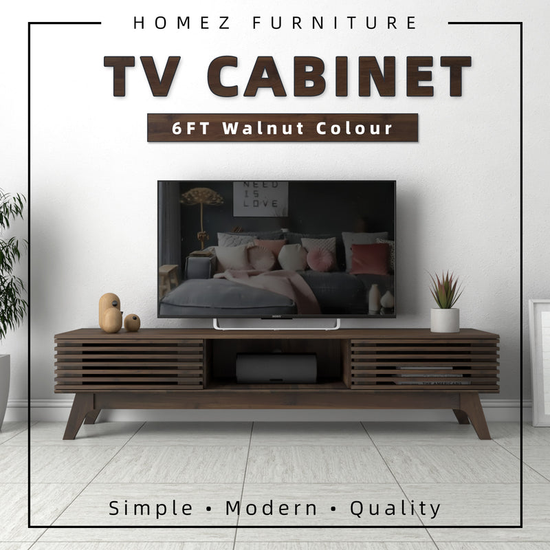 6FT Aoki Series TV Cabinet / Console /  Wood Leg - HMZ-FN-TC-E2252-WN