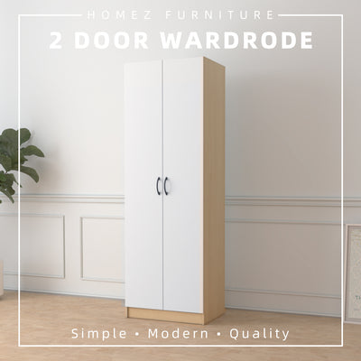 2FT 2 Door Wardrobe with Large Hanging Space - HMZ-FN-WD-6000