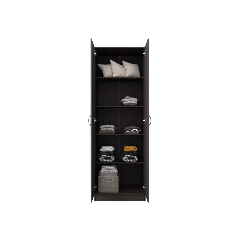 2 Door Wardrobe Bigger Size with 5 Shelves (180cm Height) HMZ-FN-WD-6002